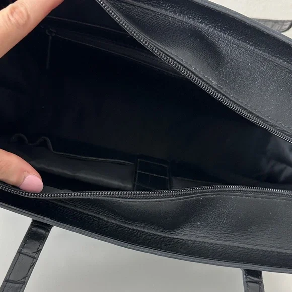 BEIS Black Croc-Embossed Work Tote - Picture 7 of 7